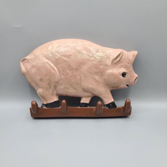 Yozie Mold Ceramic Painted Dirty Pig Key Holder Decor Figure 1983 - Picture 1 of 14